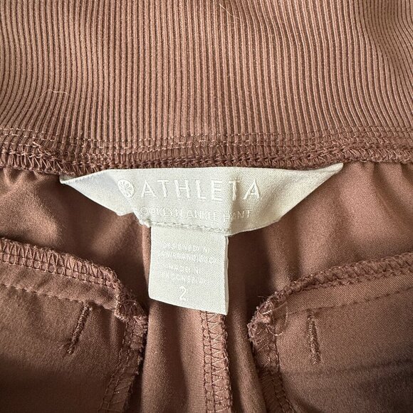 Women's 2 Athleta Brooklyn Ankle Pants Mineral Brown - Picture 9 of 11
